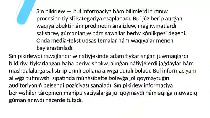 Media-sawatlılıq tiykarǵı kuralı 4