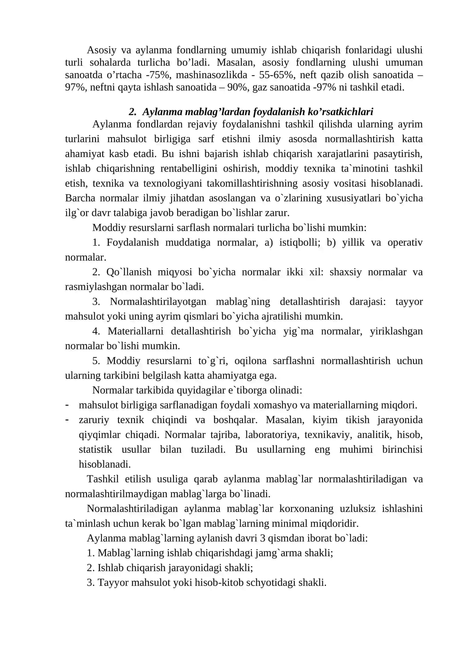 SANOAT KORXONALARINING AYLANMA MABLAG’LARI, ULARNING SHAKLLANISHI VA FOYDALANISHI 4