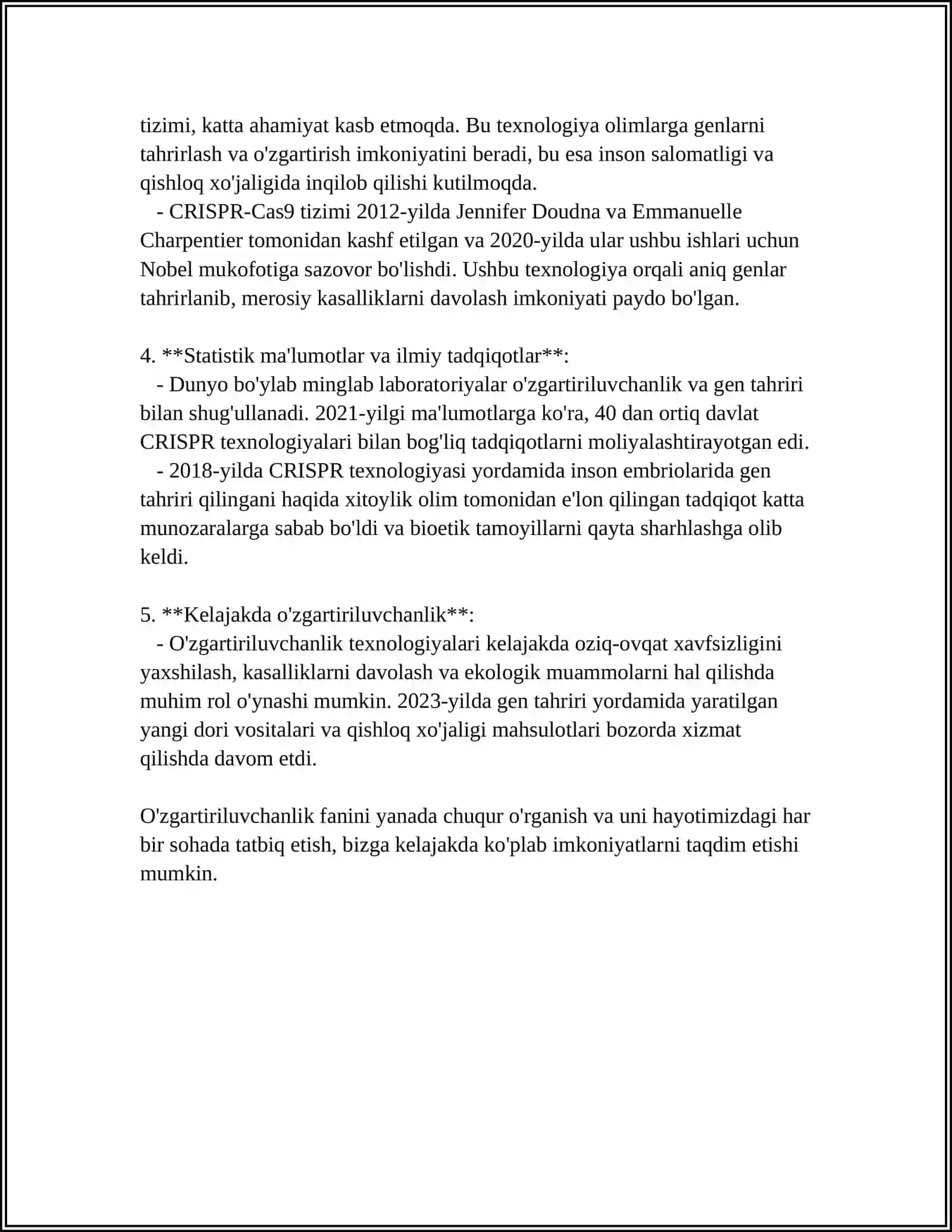 O'ZGARUVCHANLIK:XILLARI VA TIBBIYOTDAGI ROLI 4