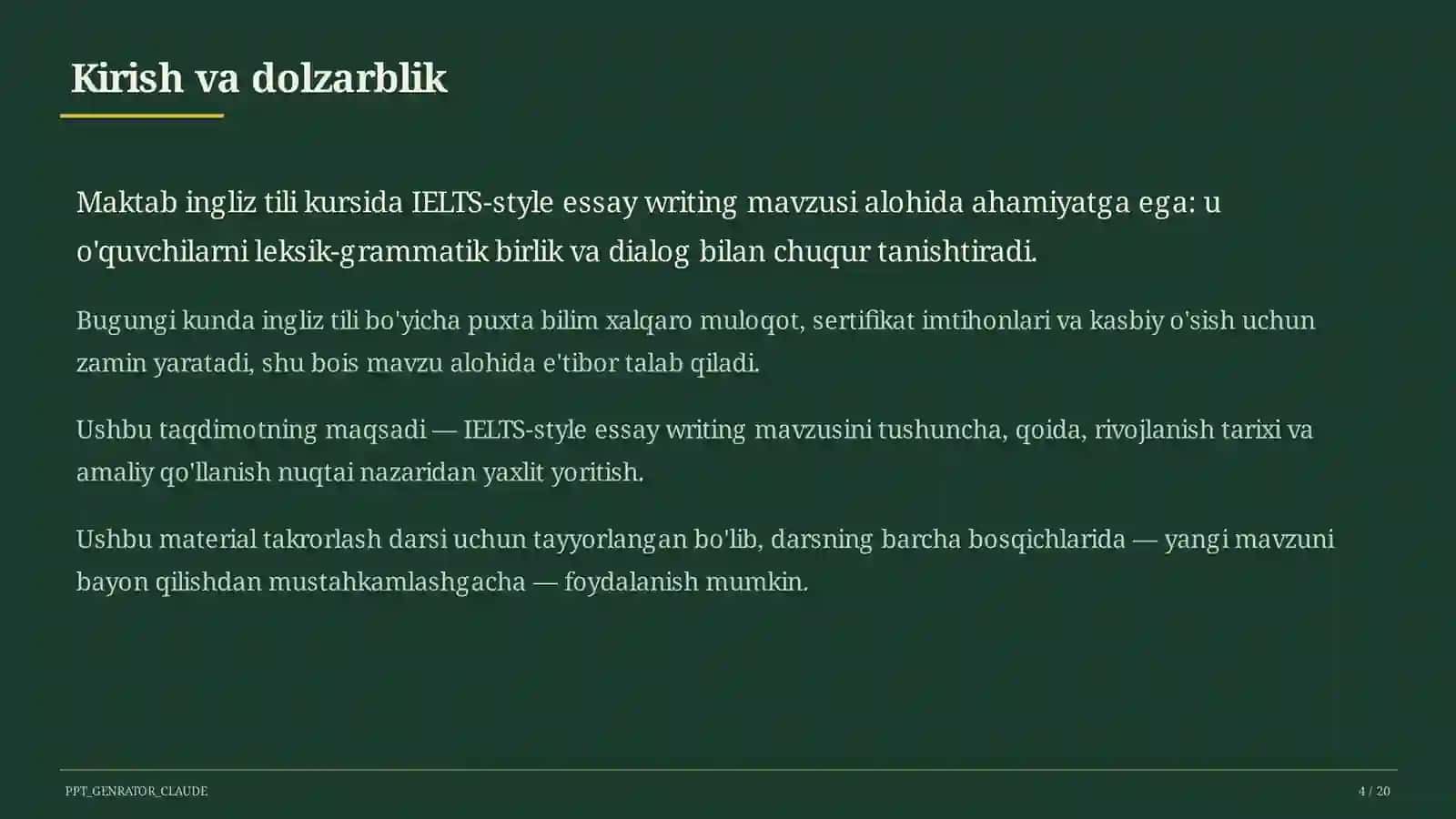 IELTS-style essay writing (11-sinf) 4