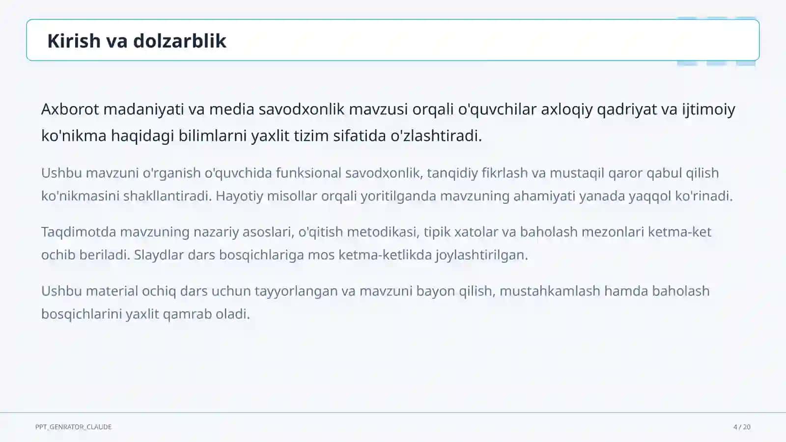 Axborot madaniyati va media savodxonlik (9-sinf) 4