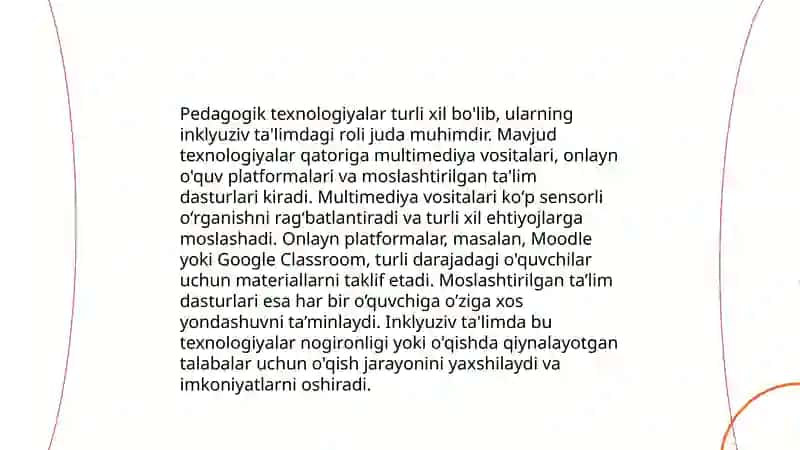 Inklyuziv ta'limda pedagogik texnologiyalardan foydalanish mavzusi 4