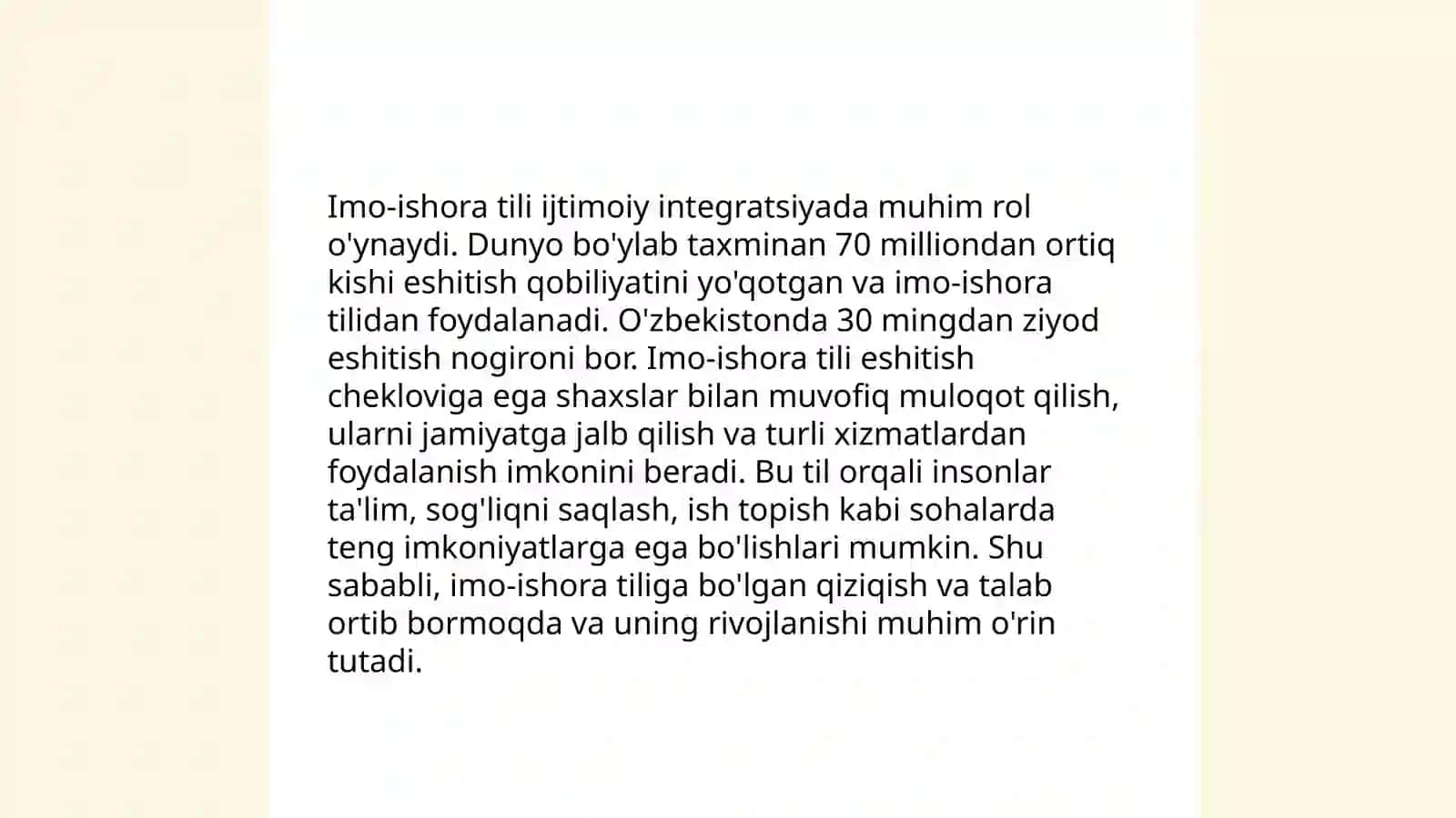 O'zbek imo-ishora tili va brayl alifbosini rivojlantirish bo'yicha 4