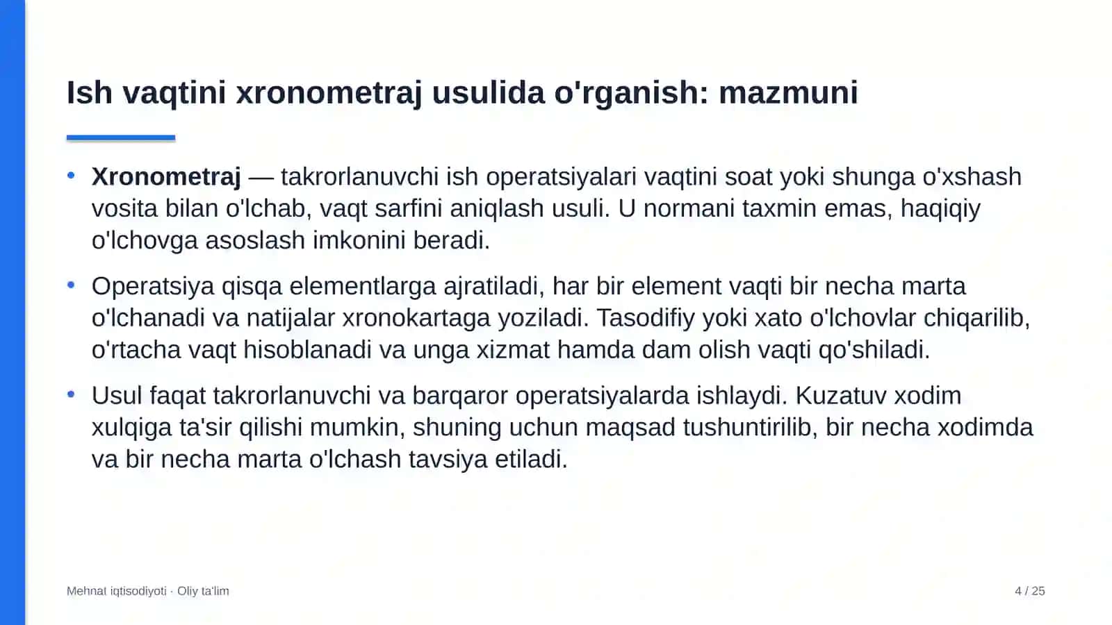 rangli metallurgiyada ish vaqtini xronometraj usulida o'rganish 7291 4