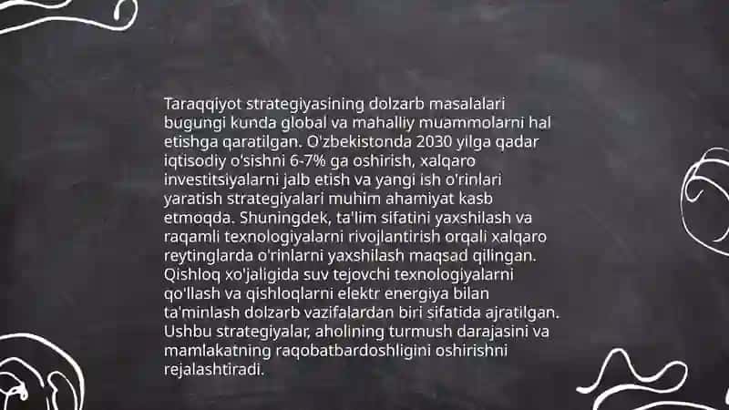 Harakatlar strategiyasidan taraqqiyot strategiyasi sari 4