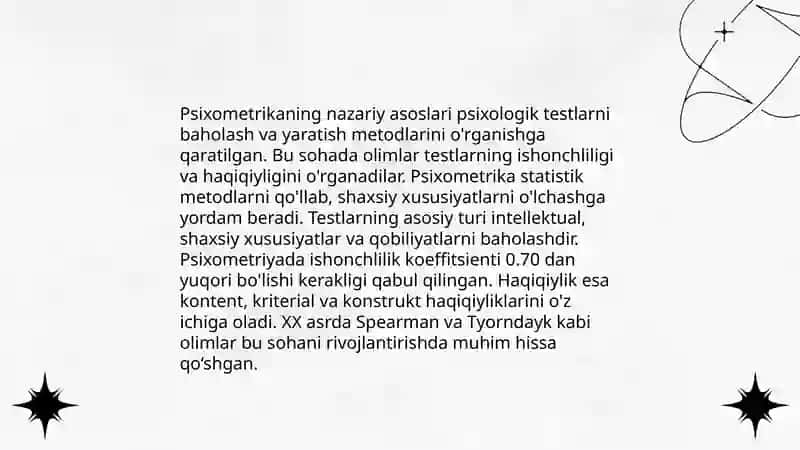 Psixodiagnostikaning psixometrik asoslari 4