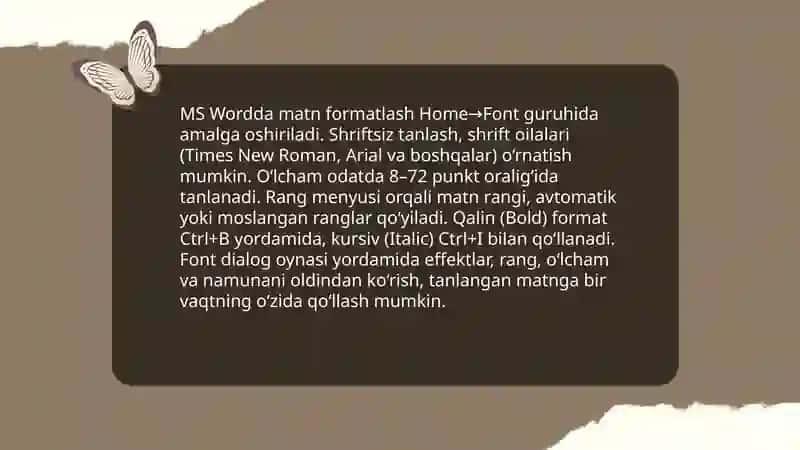 MS Word dasturi imkoniyatlari 4