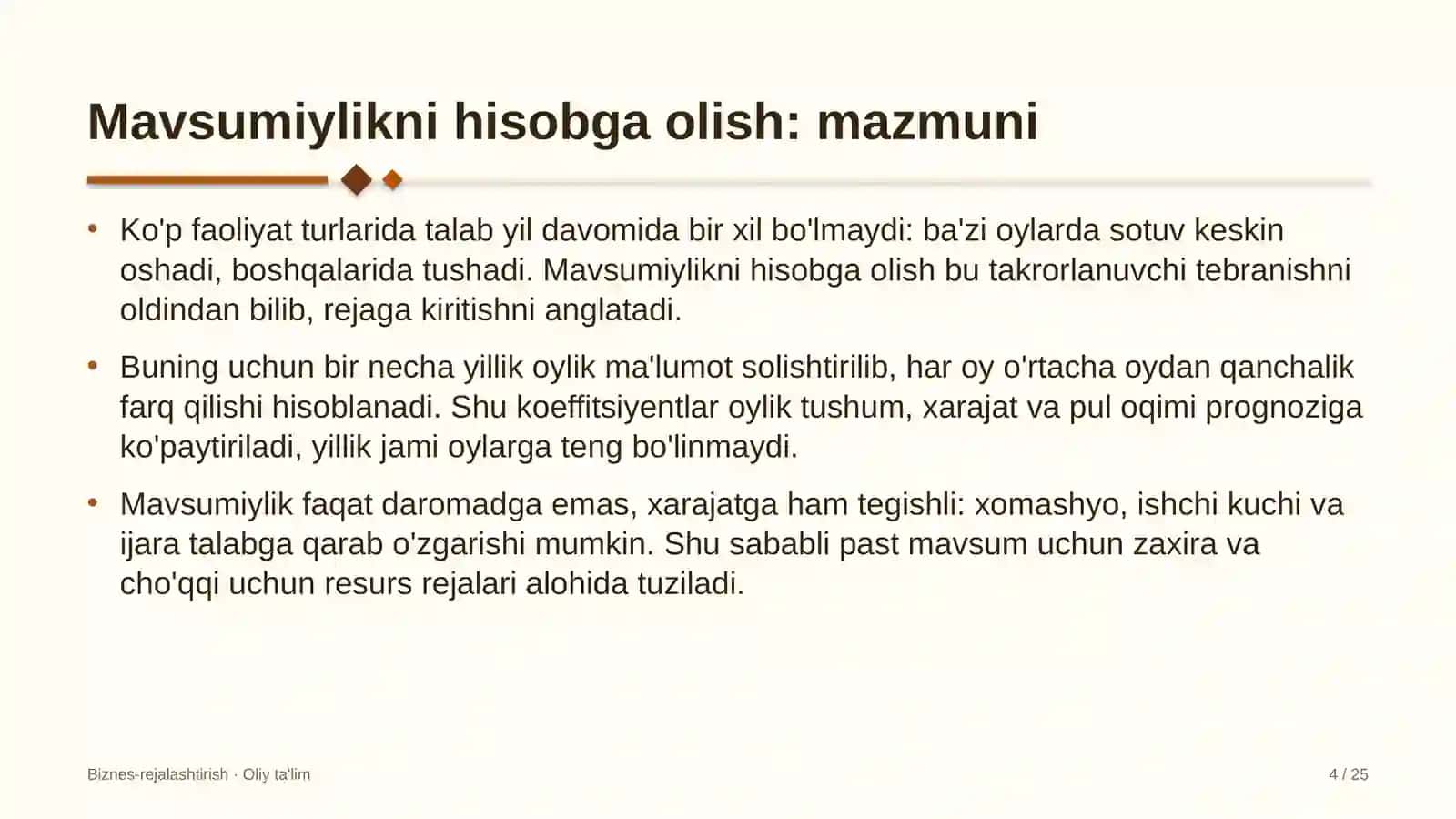 Xususiy klinikalarda mavsumiylikni hisobga olish 4