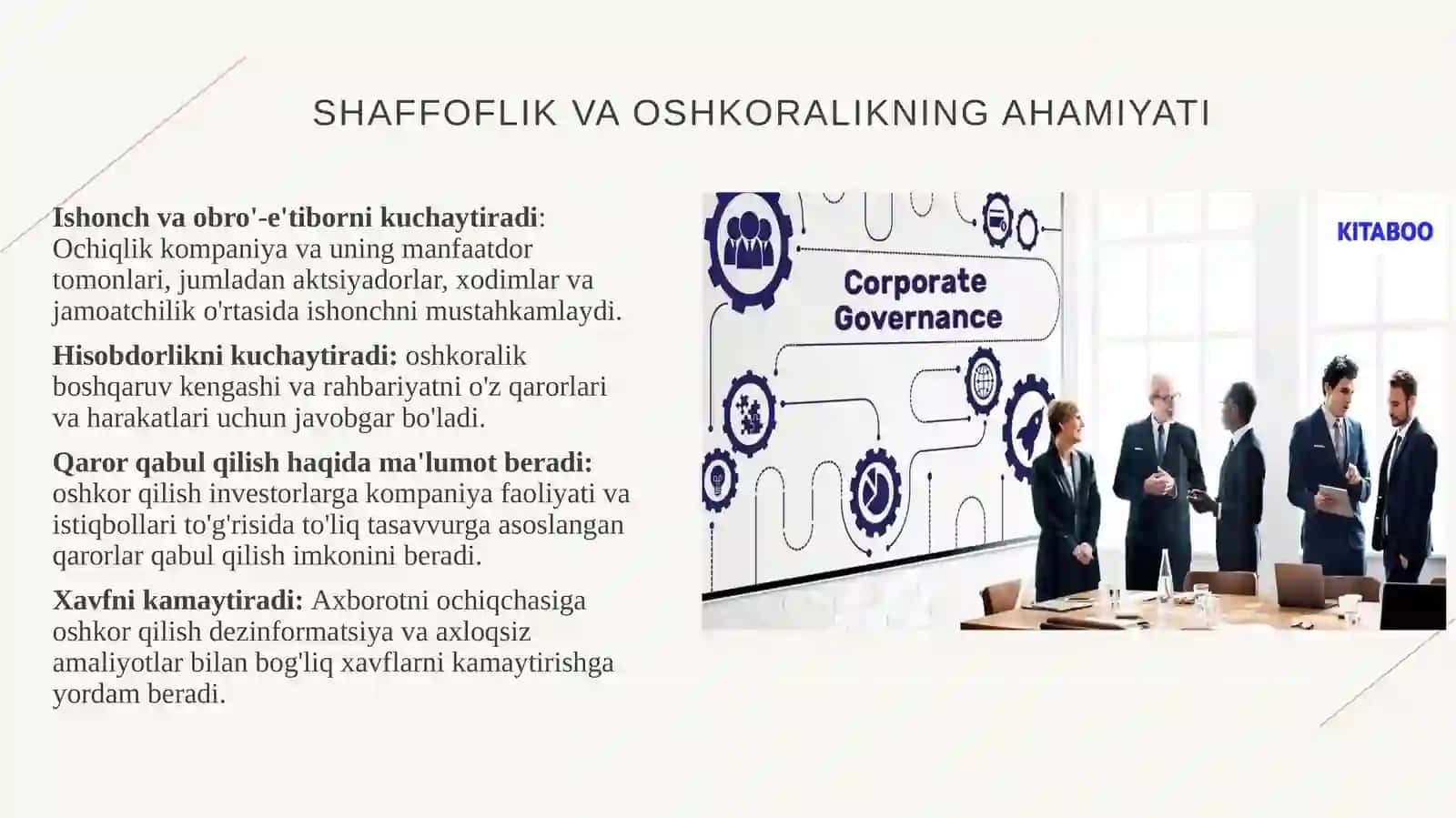 korporativ boshqaruvda axborotlarni oshkor etish va shaffoflikni taminlash 4