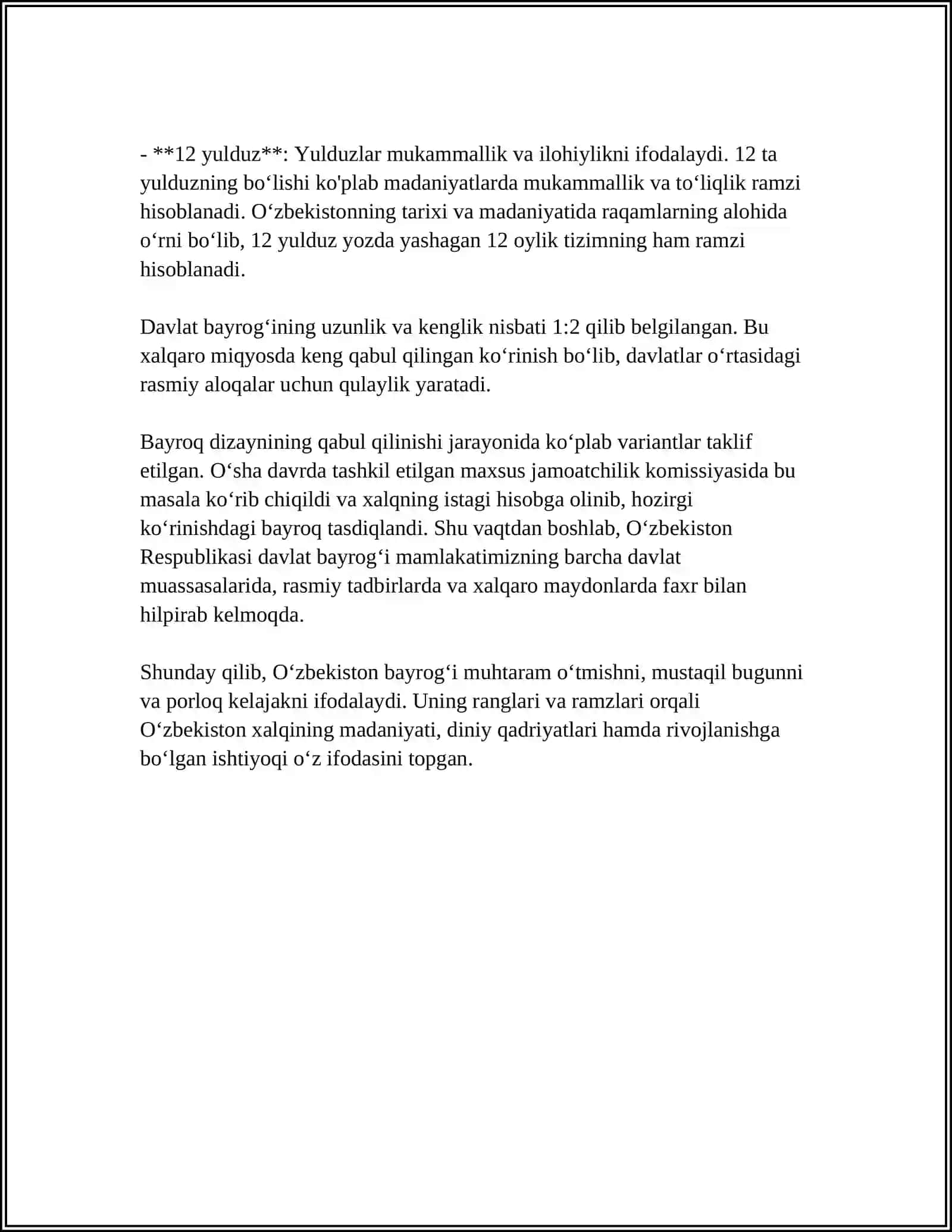 OʻZBEKISTON RESPUBLIKASI BAYROGʻI 4