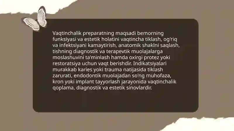 Vaqtinchalik preparat tayyorlash 4