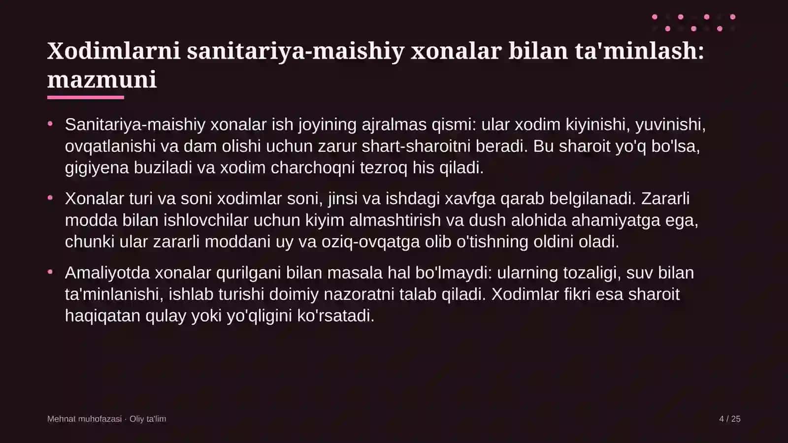 uy joy kommunal xo'jaligida xodimlarni sanitariya maishiy xonalar bilan ta'minlash 4982 4