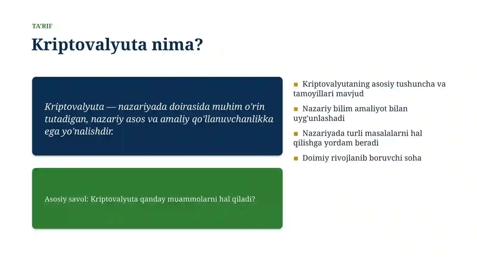 Kriptovalyuta Statistik ko'rsatkichlari 4