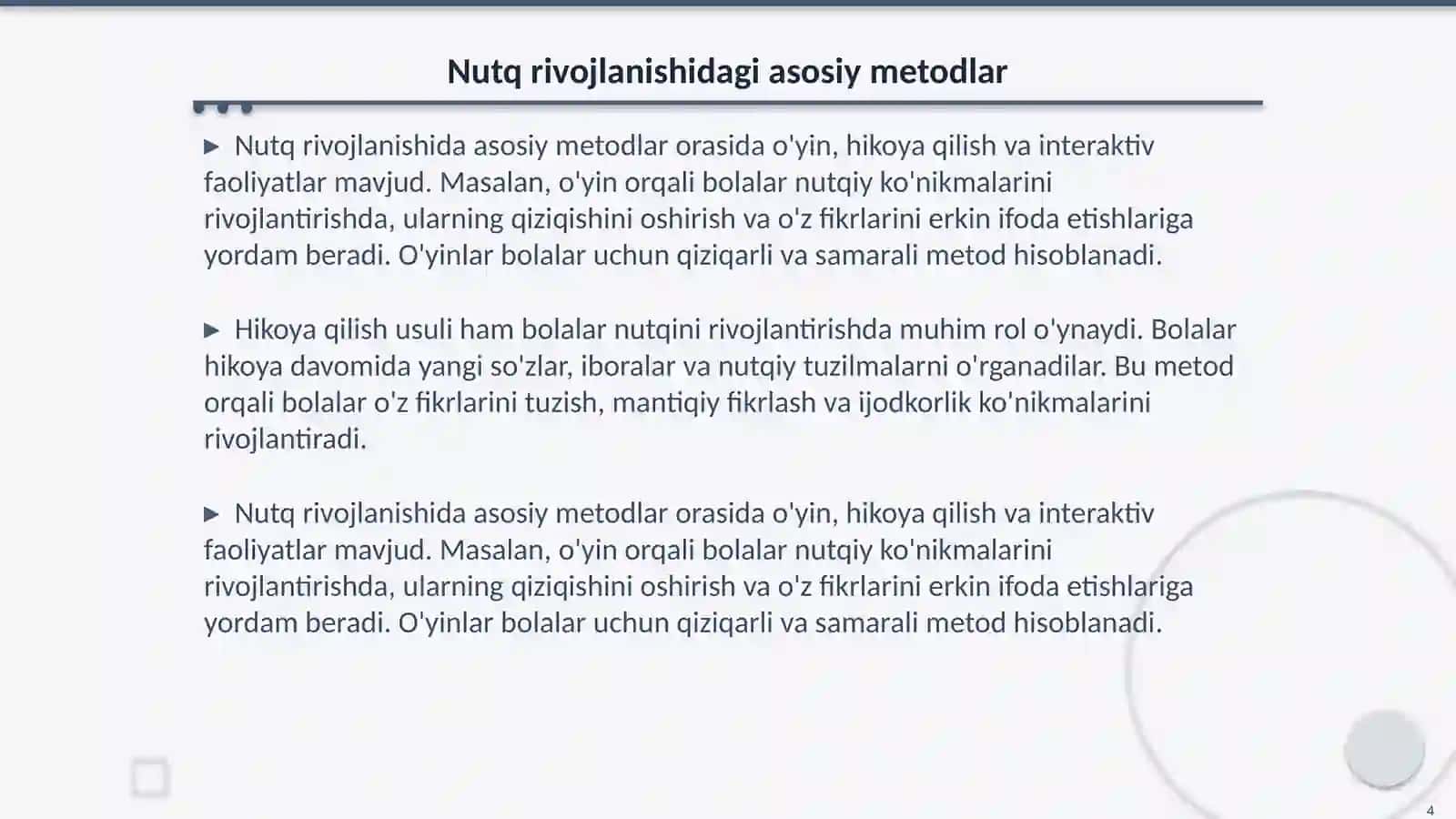 Bolalar nutqini o'stirish 4