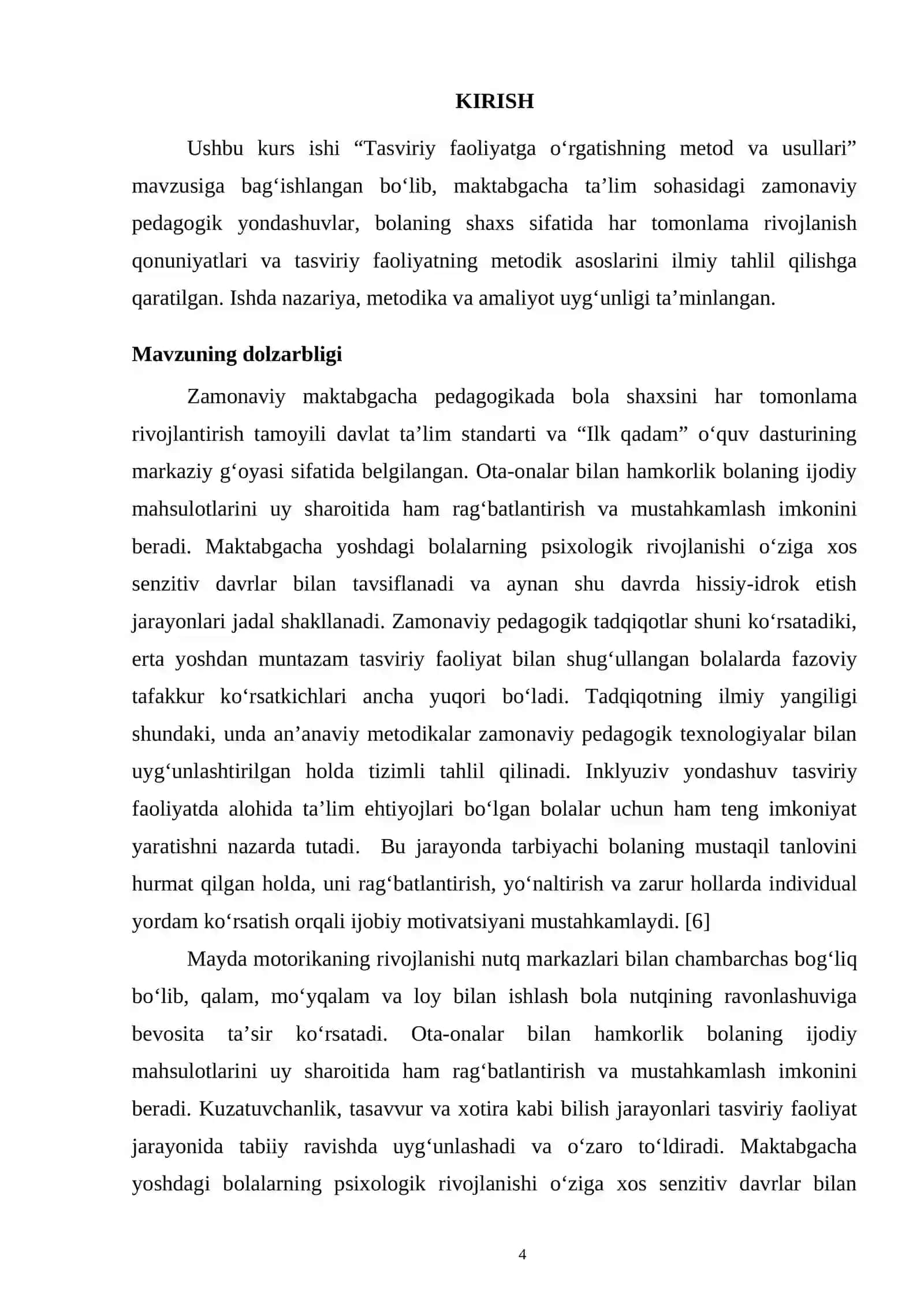 Tasviri faoliyatga o‘rgatish metodikasi 4