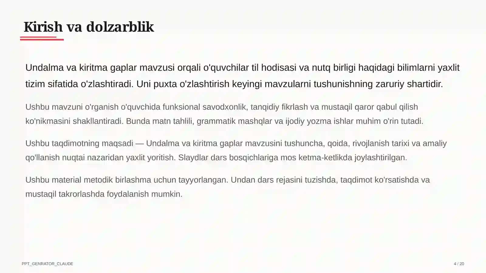 Undalma va kiritma gaplar (8-sinf) 4