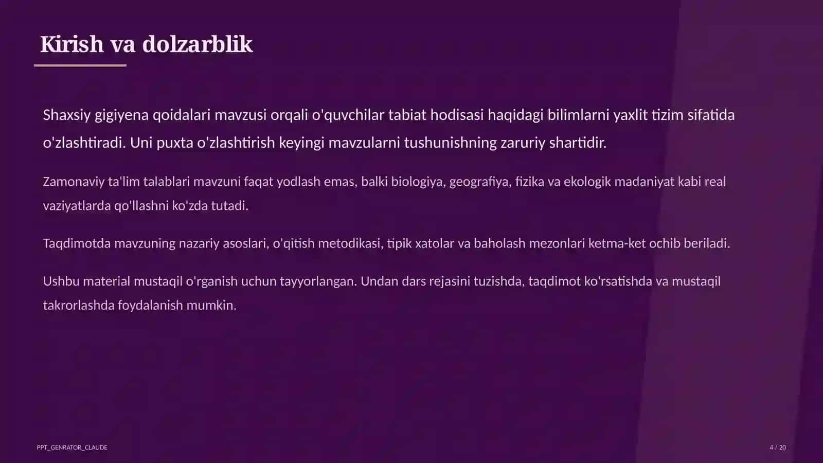 Tabiatshunoslik (1–4) 4