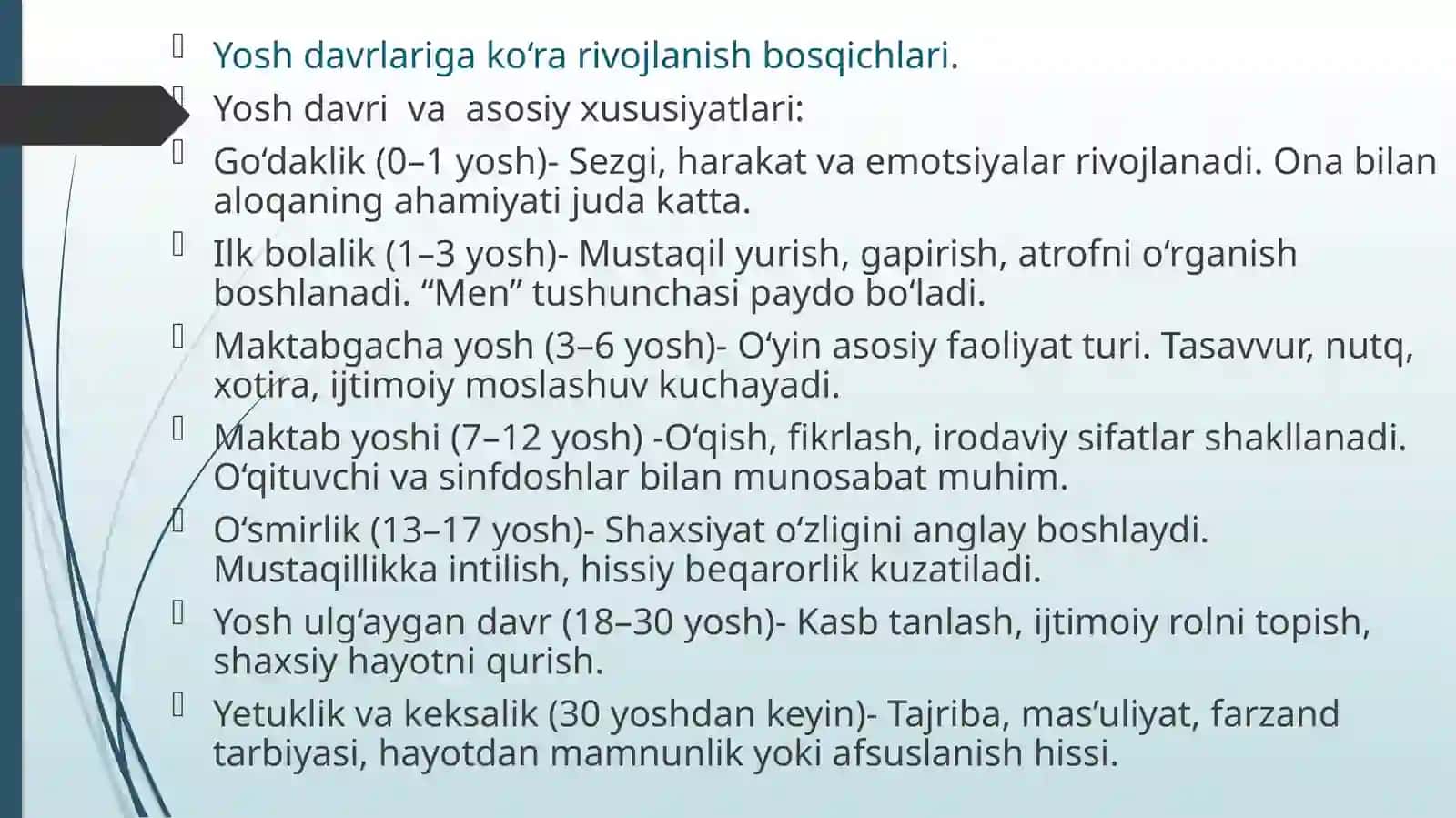 RIVOJLANISHNING YOSHGA VA INDIVIDUAL XUSUSIYATLARIGA OID TADQIQOTLAR TAHLILI 4