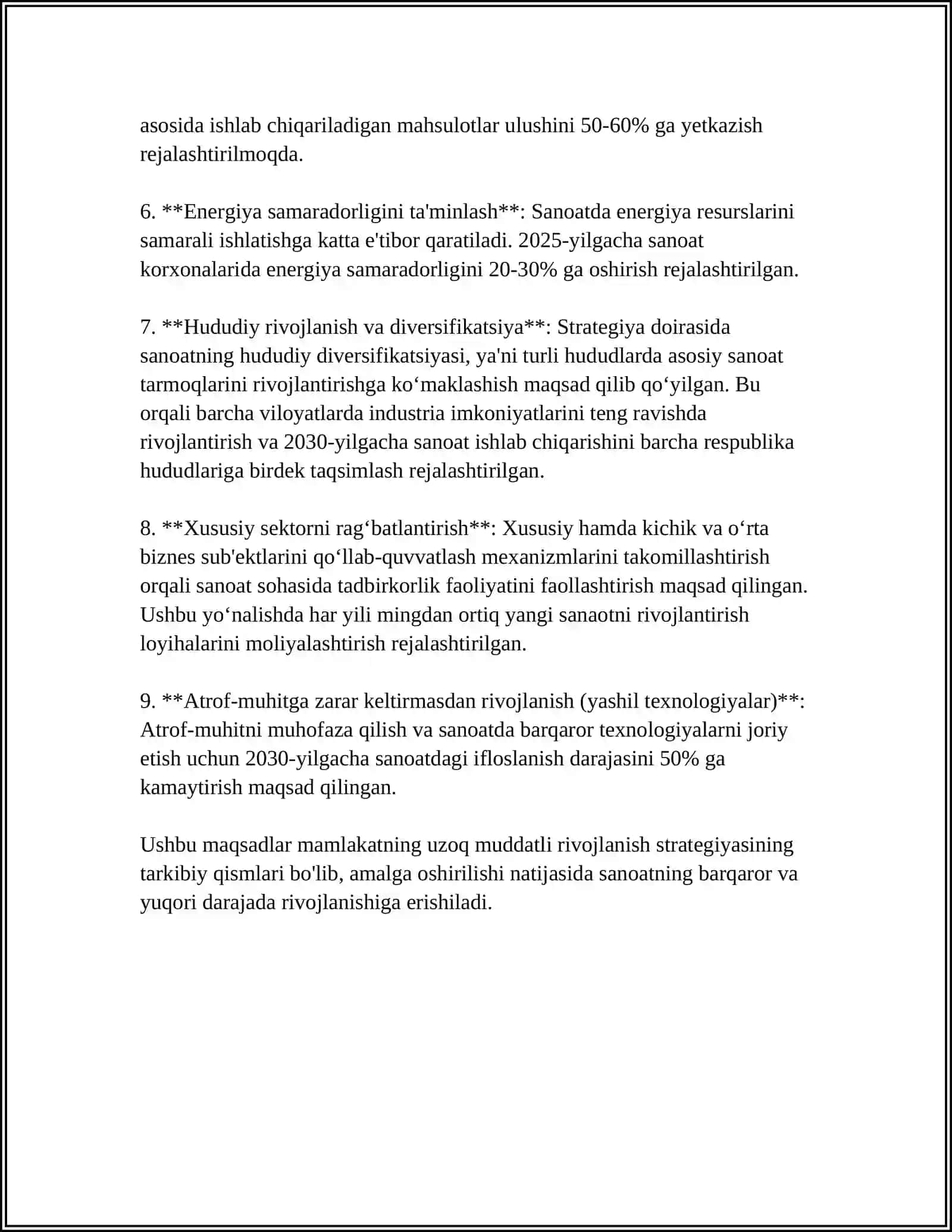 SANOAT STRATEGIYASINING TARIFI VA OBʼEKTLARI 4