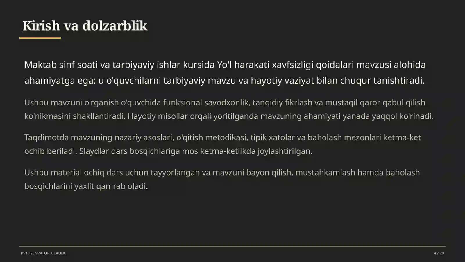 Yo'l harakati xavfsizligi qoidalari 4