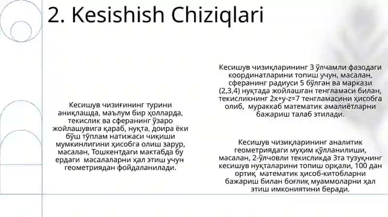Aylana va sfera tenglamalariga doir masalalarni yechish 4