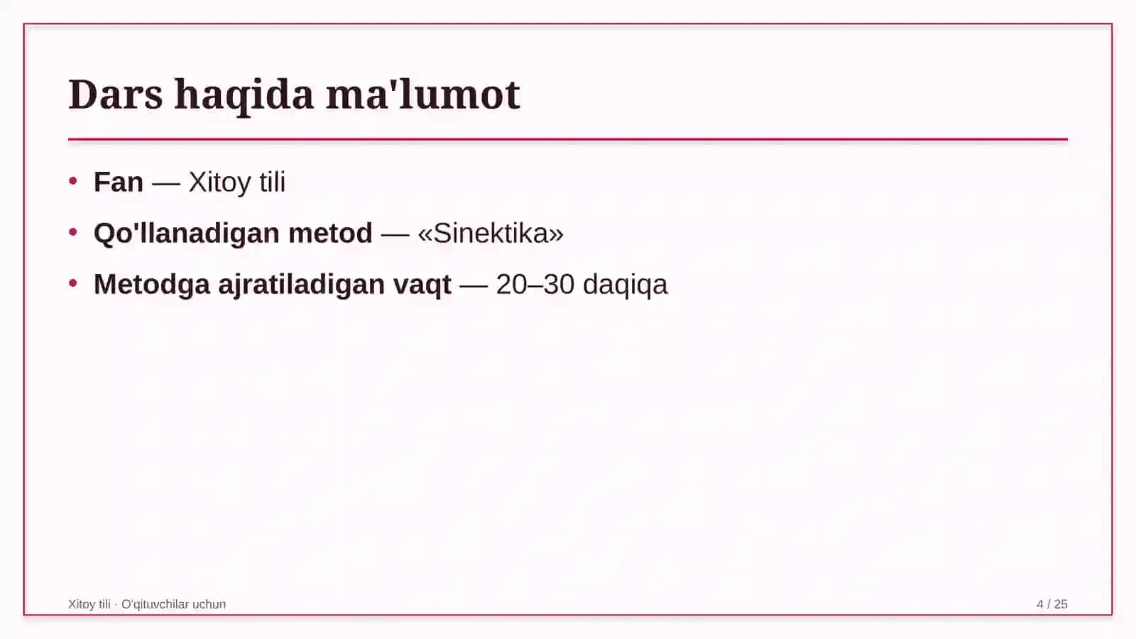 xitoy tili darslarida sinektika metodidan foydalanish 2373 4