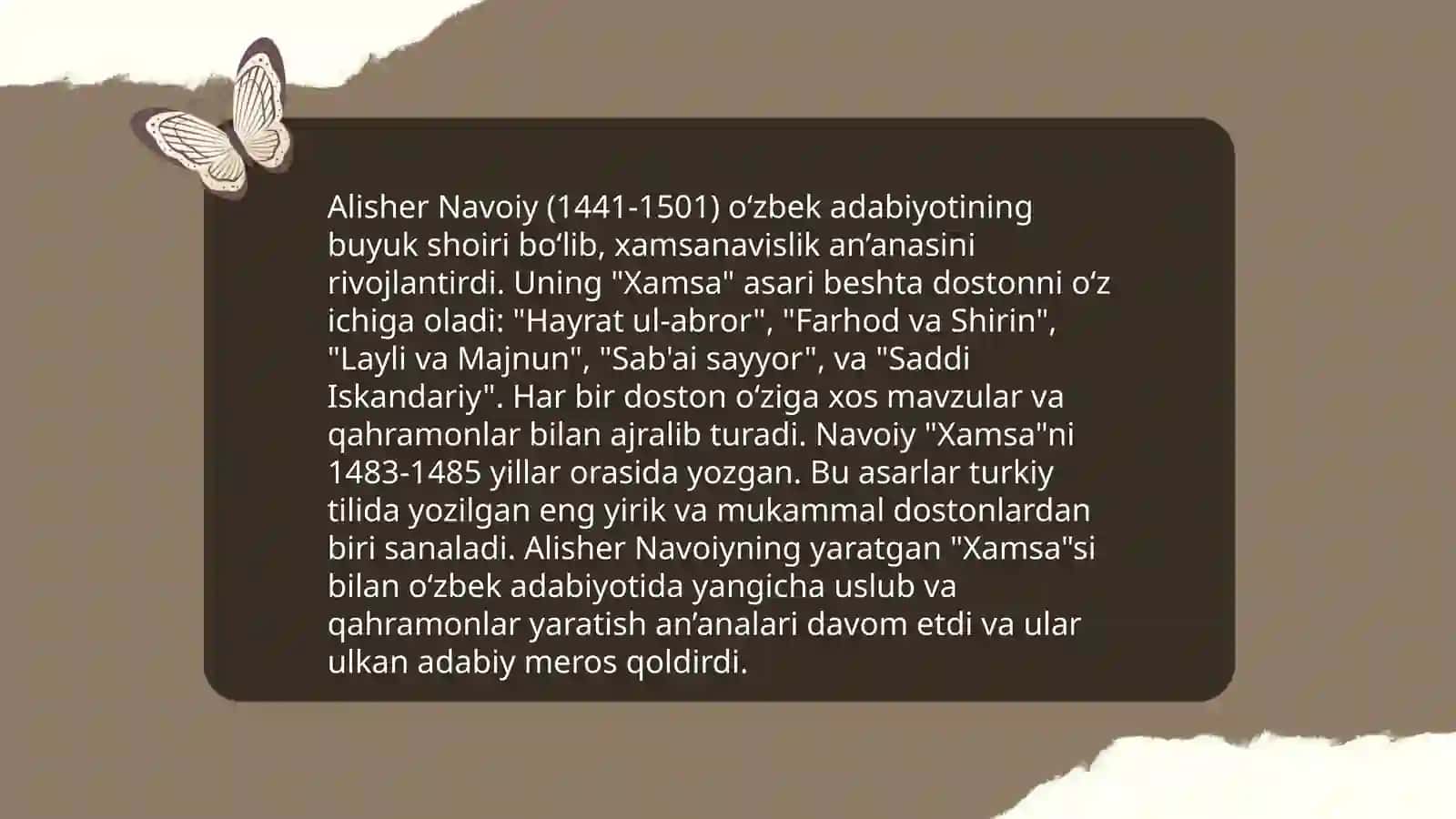 Xamsanavislik an'anasi va uning tadriji 4