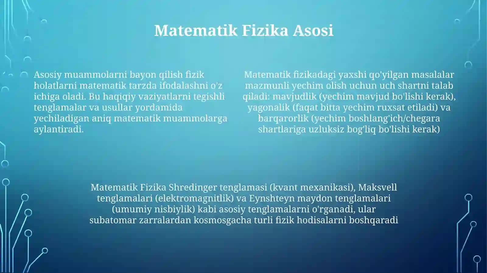 Matematik Fizika Tenglamalari 4