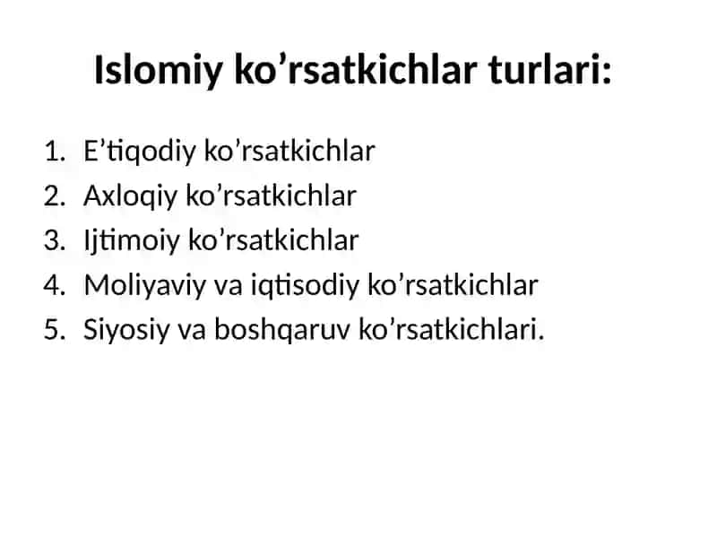 Islomiy ko'rsatkichlar 4