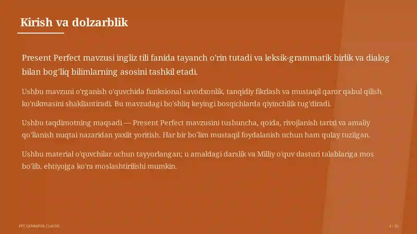 Present Perfect (8-sinf) 4