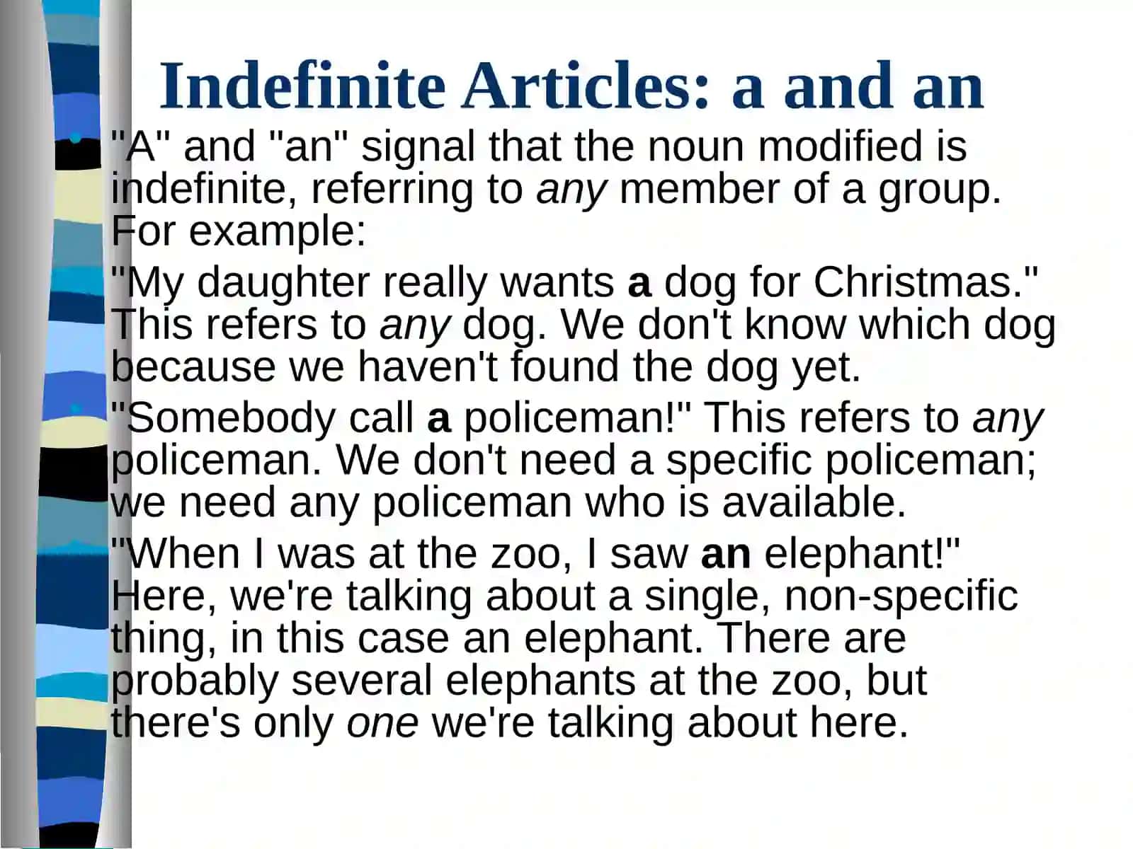 Articles: a/an/the 4