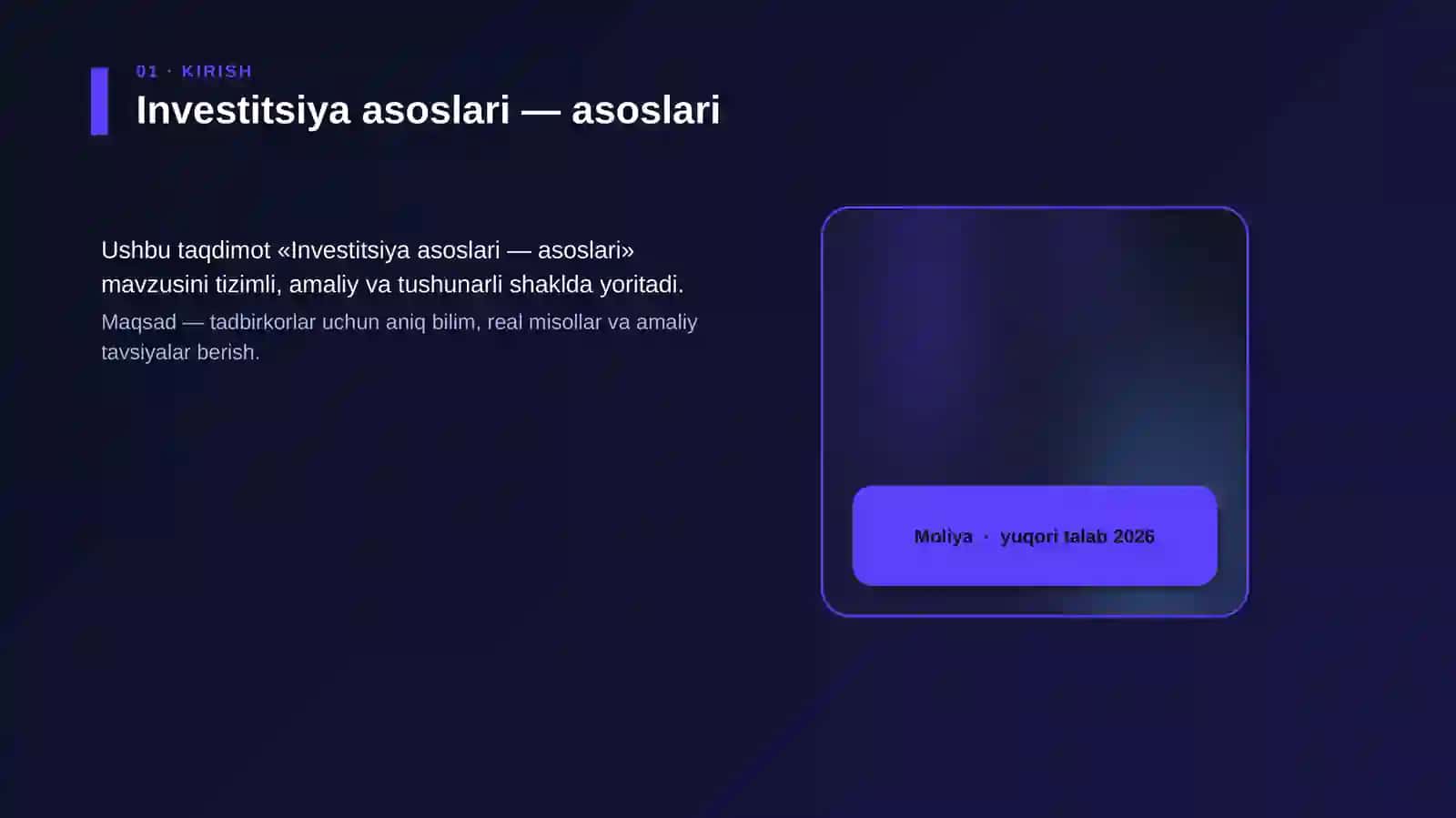 Investitsiya asoslari — asoslari 4