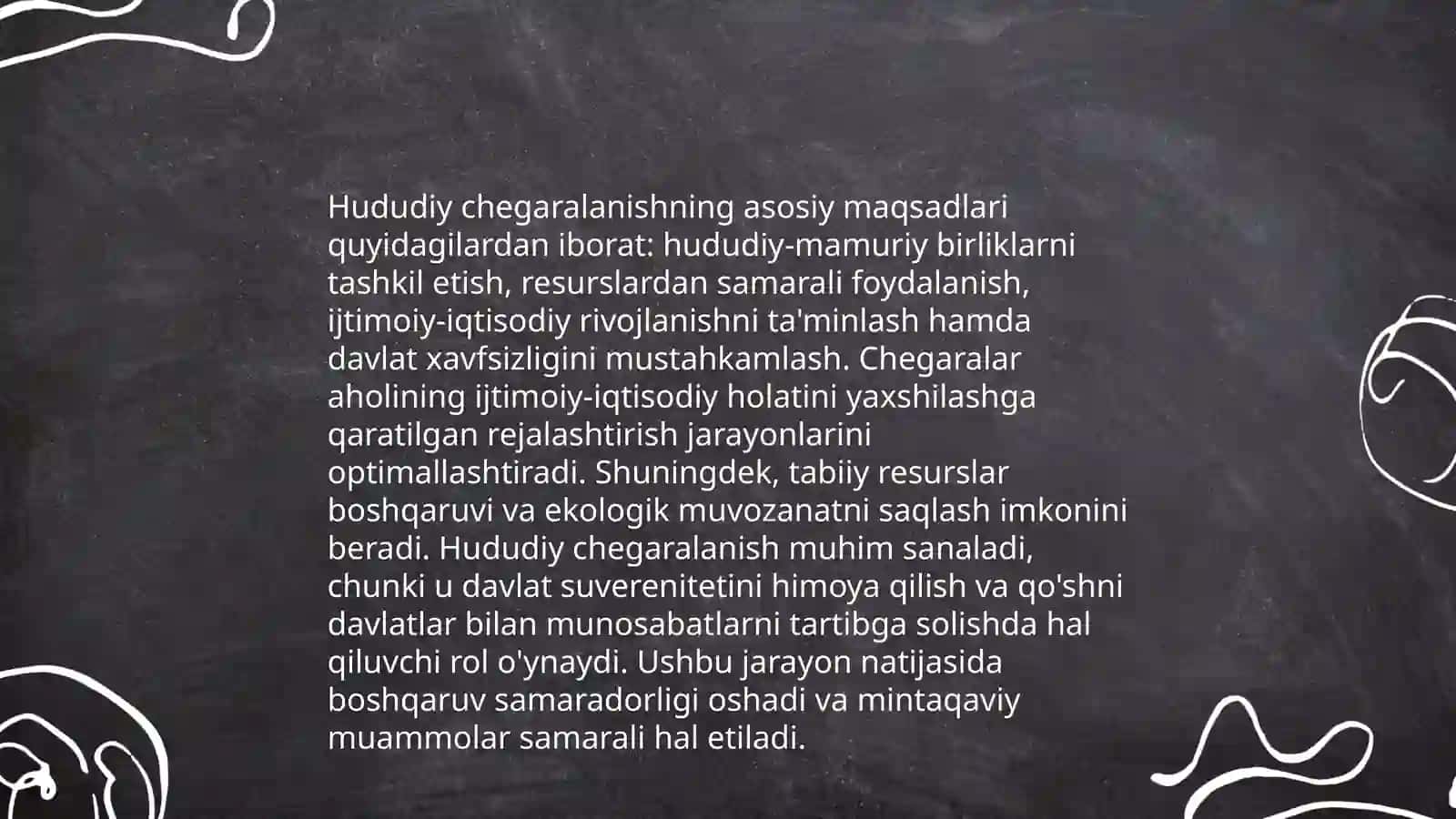 Milliy hududiy chegaralanish. Maqsad va vazifalar 4