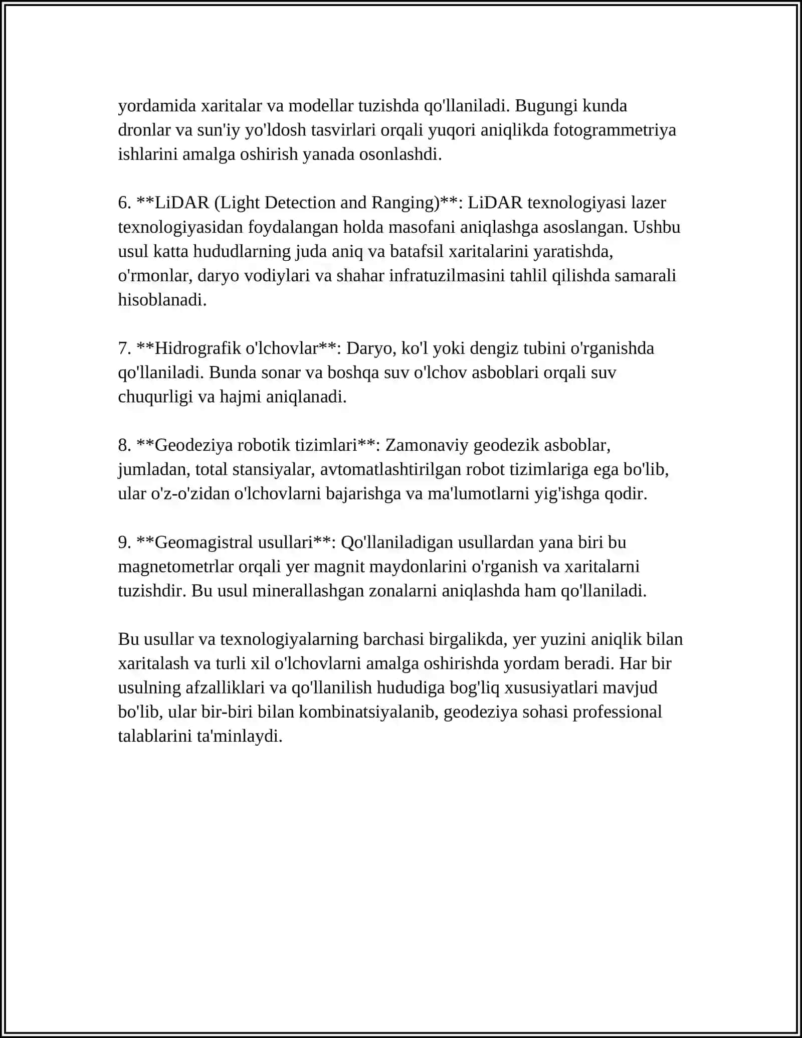 INJENERLIK GEODEZIYASII GIODEZIYIK ASOS ANIQLIGI VA UNI YARATISH USLARII 4