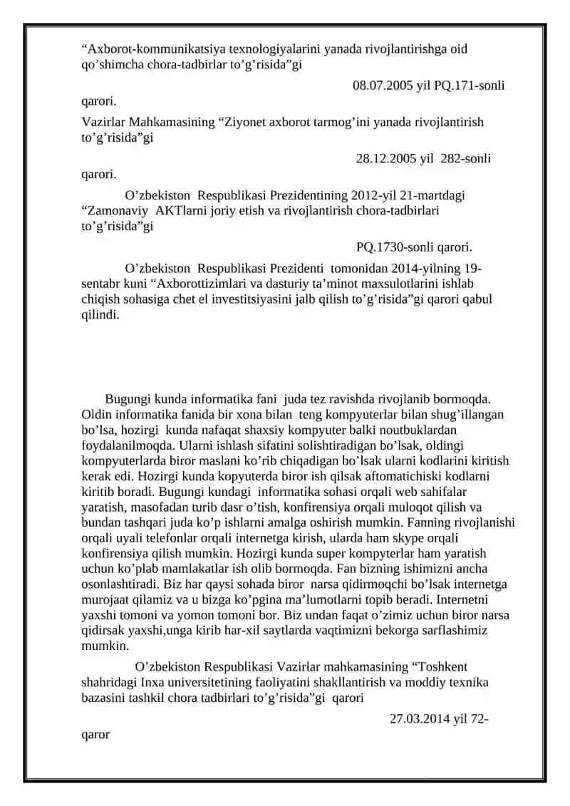 Kompyuter texnologiyalari mavzusida web sahifa yaratish 4