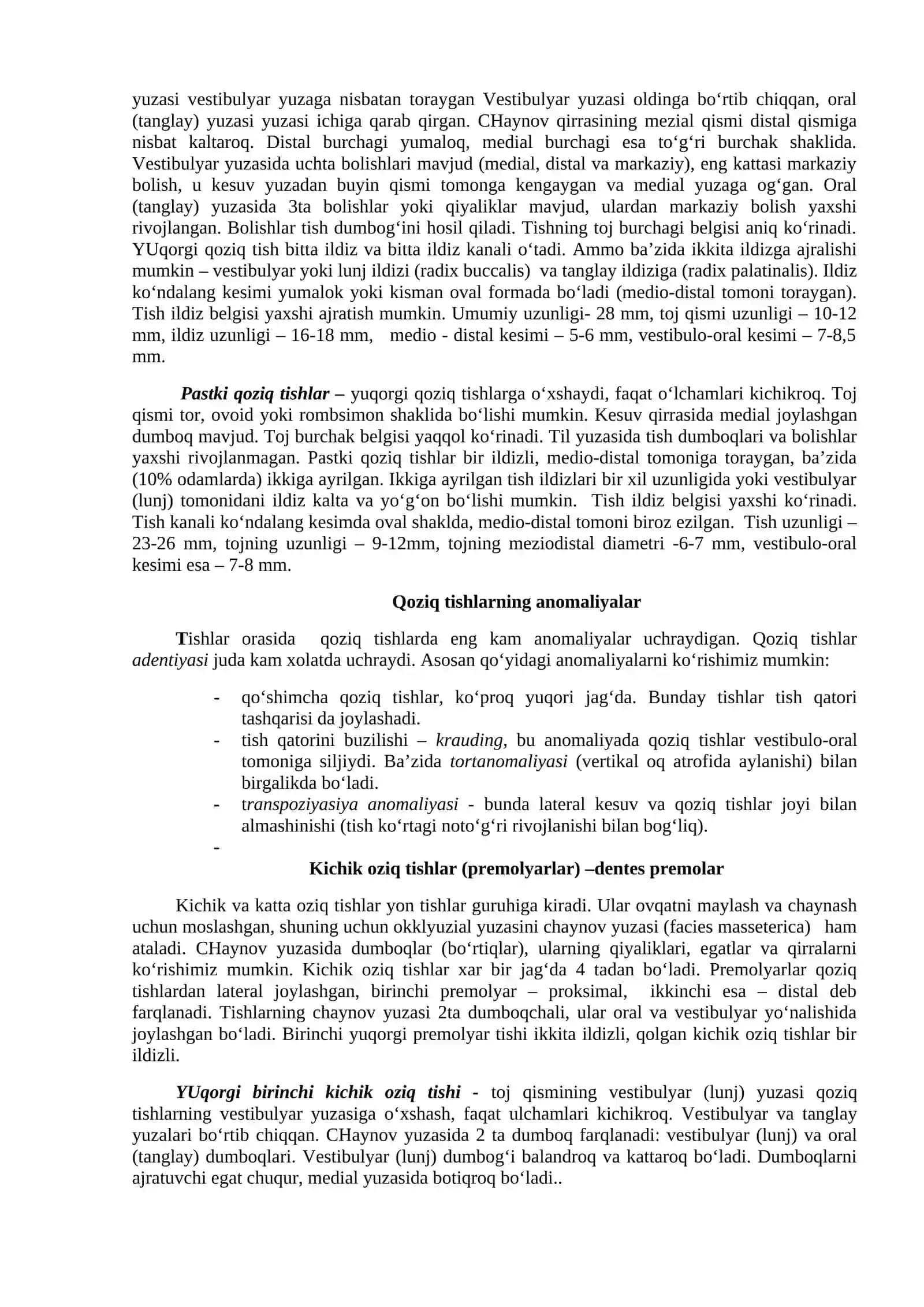 Tishlarning xususiy anatomiyasi 4