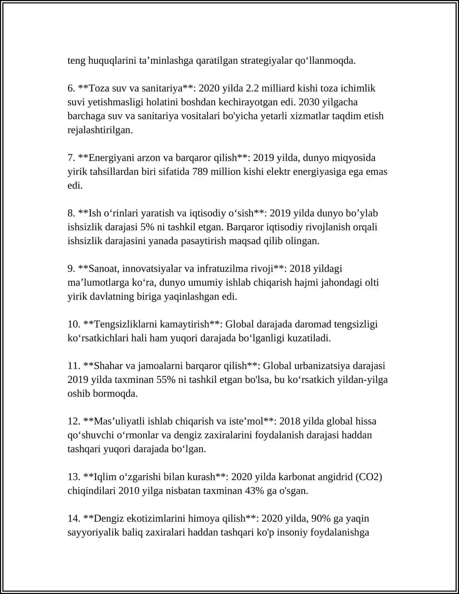 Barqaror Rivojlanish Tamoyillari 4