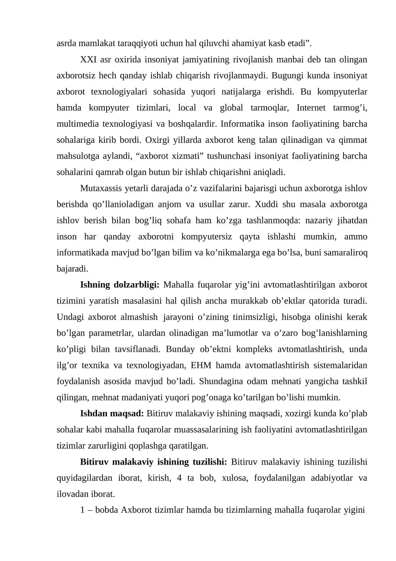 MAXALLA FUQAROLAR YIG’INLARI AXBOROT TIZIMINI MIJOZ- SERVER TEXNOLOGIYASI ASOSIDA LOYIXALASH VA DASTURINI YARATISH 4