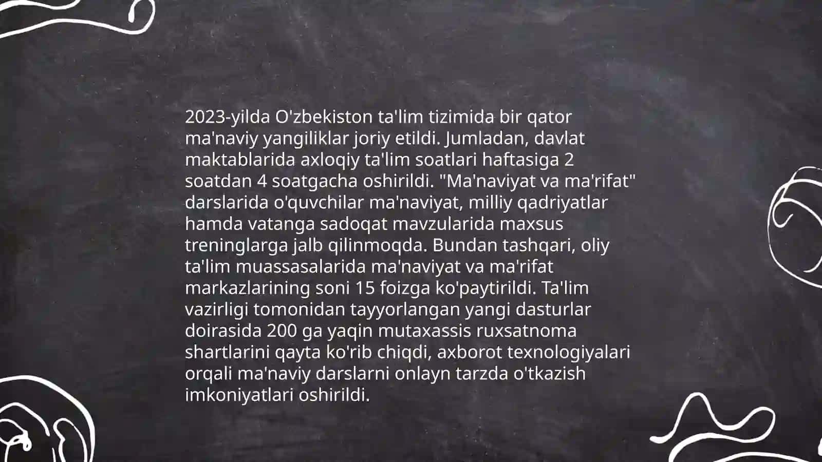 Yangi O'zbekistonda amalga oshirilayotgan ma'naviy o'zgarishlar 4