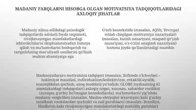 Motiv va Motivatsiya Muammosi 4
