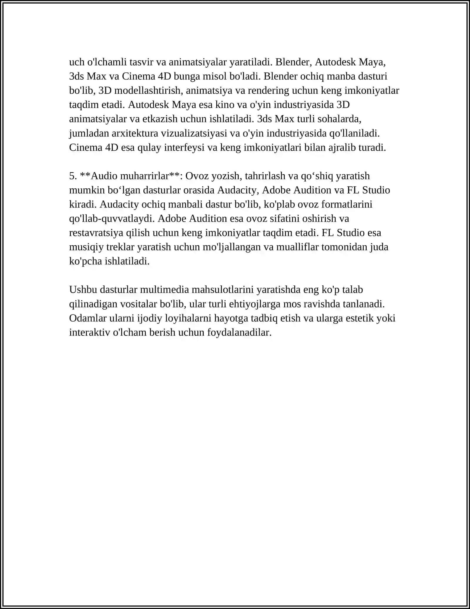 MULTIMEDIA MAXSULOTLARINI YARATISH DASTURLARI 4