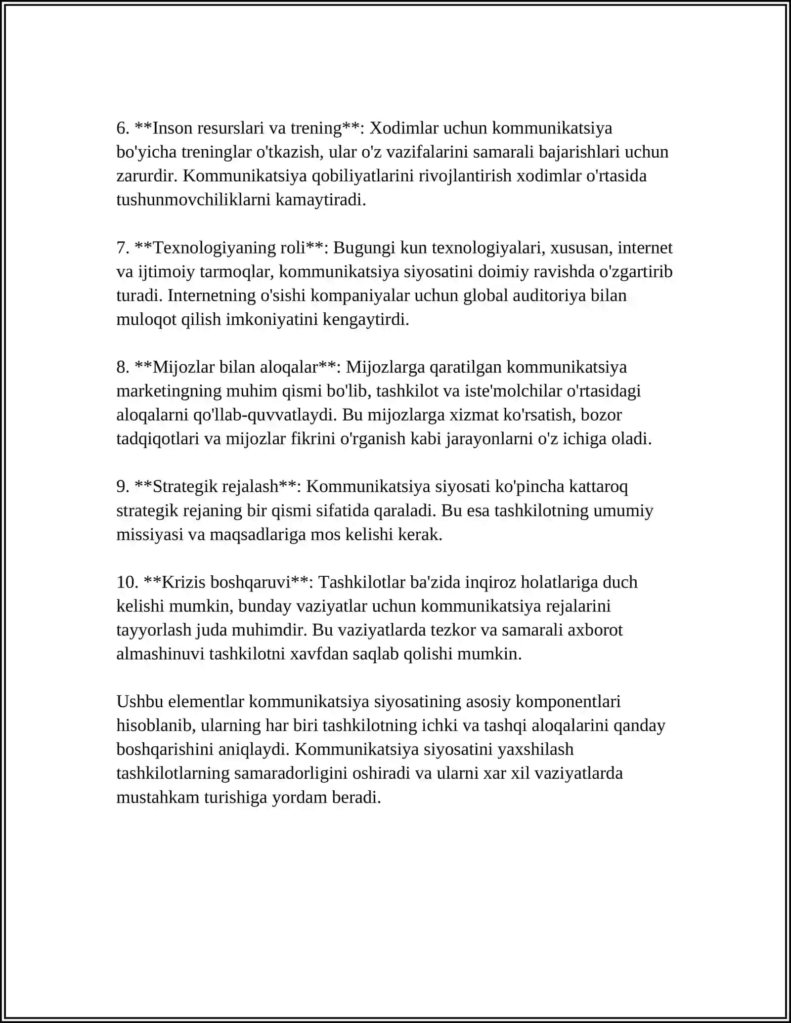 Kommunikatsiya siyosatining moxiyati, mazmuni va mohiyati 4