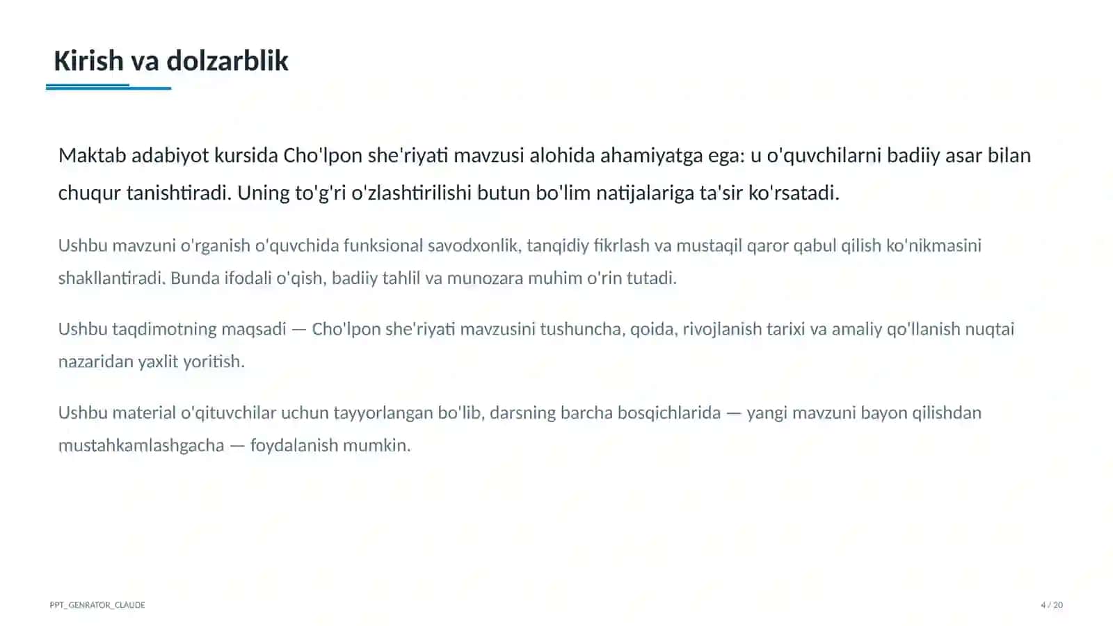 Cho'lpon she'riyati (7-sinf) 4