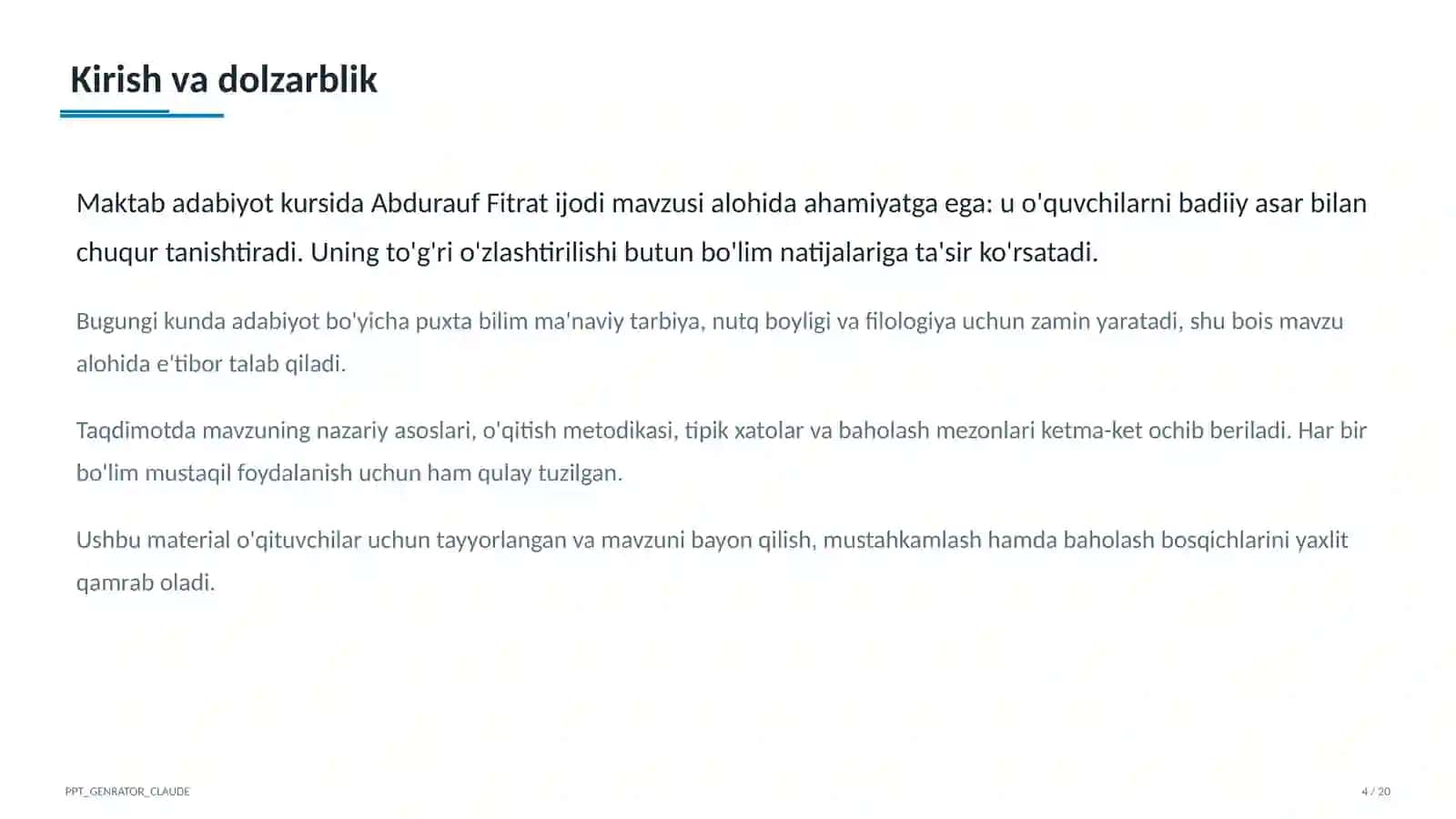 Abdurauf Fitrat ijodi (9-sinf) 4