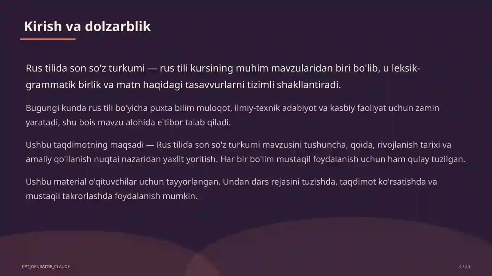 Rus tilida son so'z turkumi (6-sinf) 4