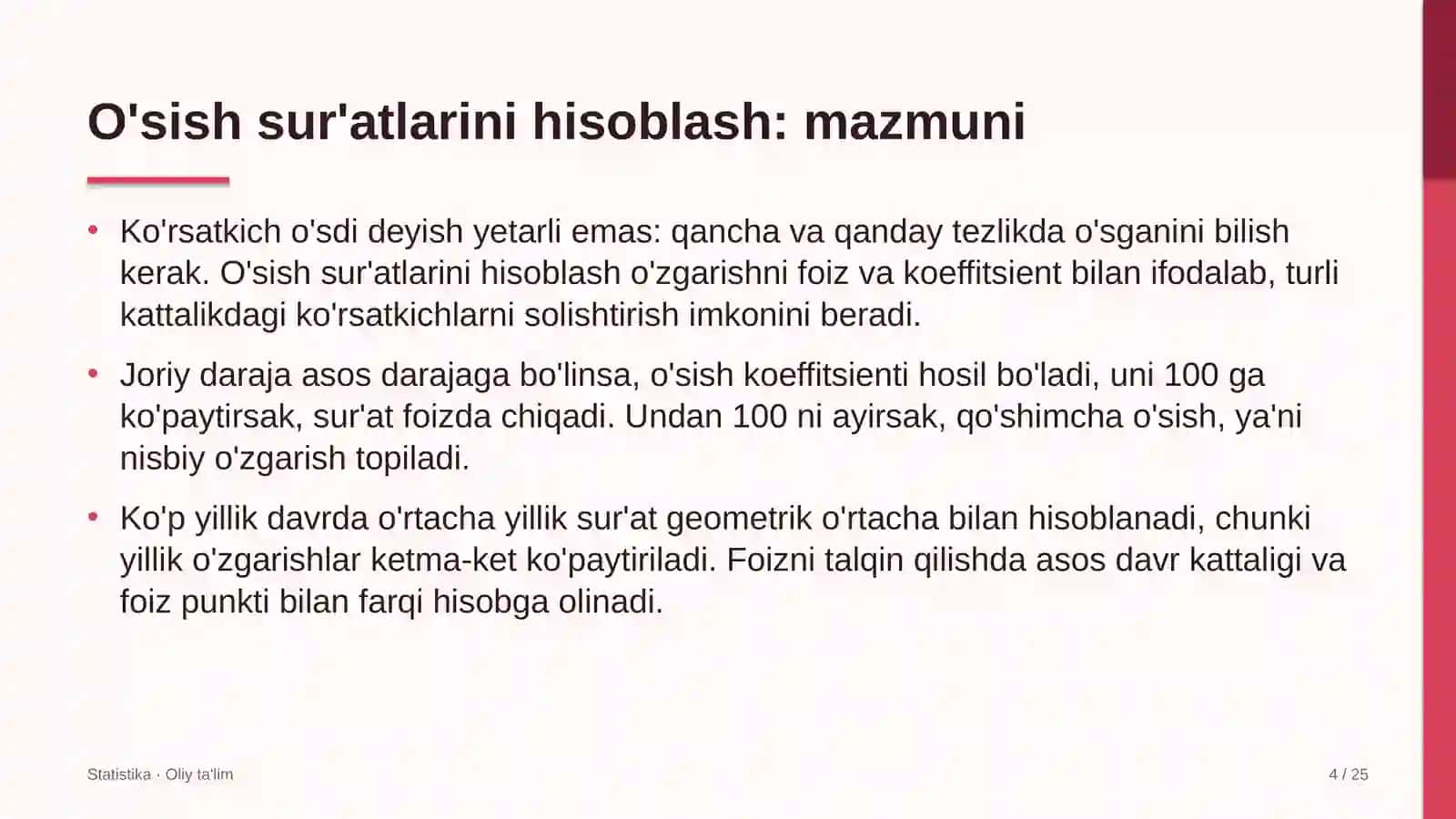 muzeylarda o'sish sur'atlarini hisoblash 3780 4
