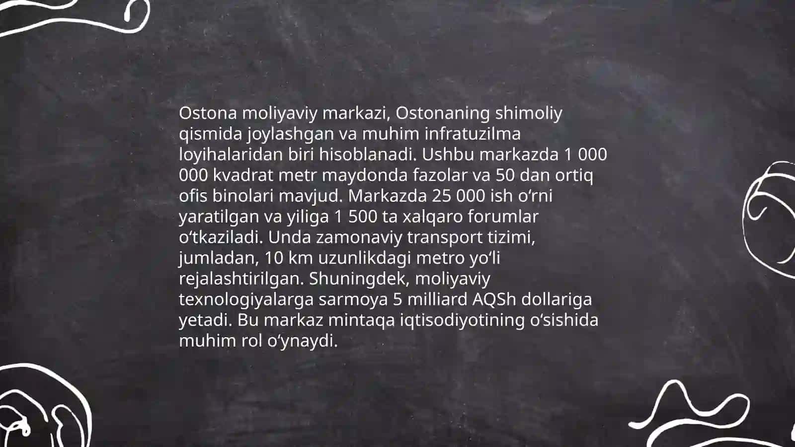 Ostona moliyaviy markazining õziga xos xususiyatlari 4