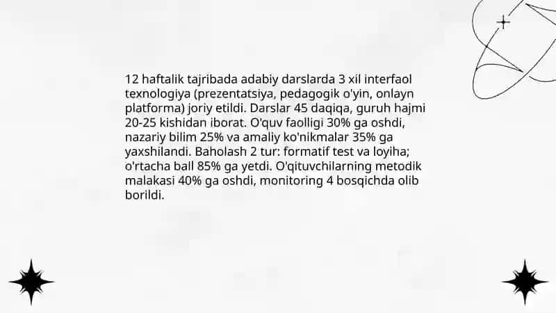 Zamonaviy pedagogik yondashuvlar asosida adabiy ta'limda faol o'quv metodlari tadqiqi 4