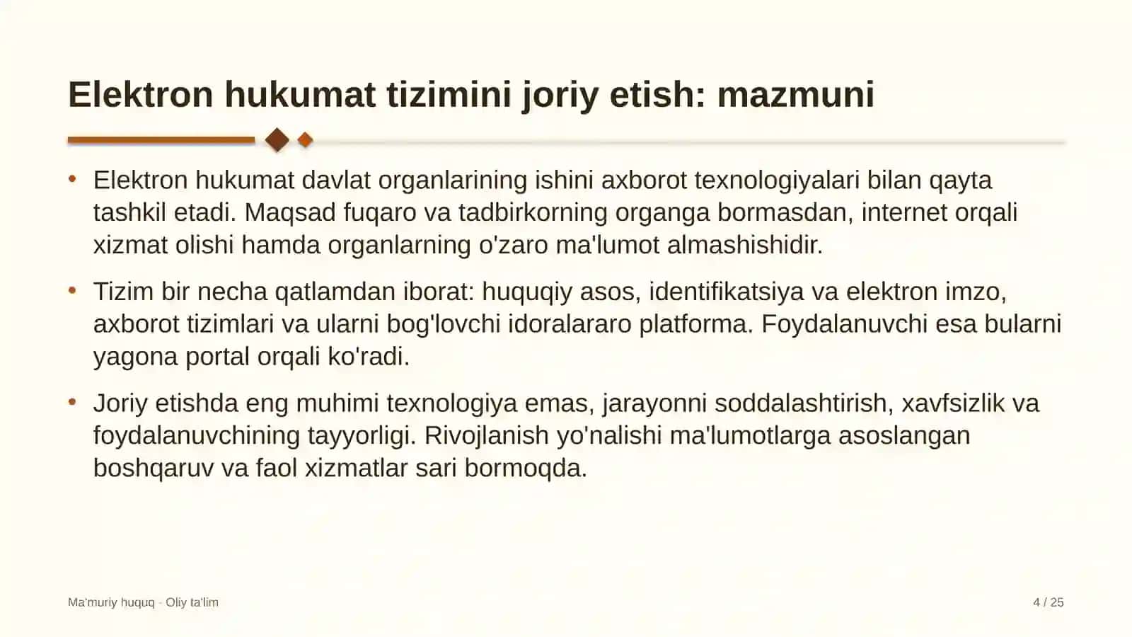 Dilerlik tarmoqlarida elektron hukumat tizimini joriy etish 4