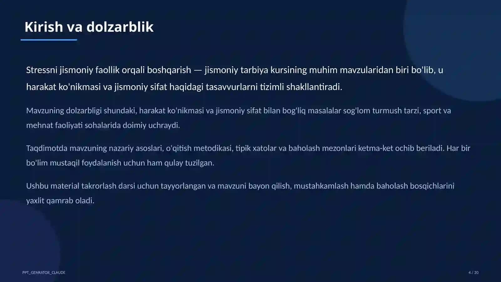 Stressni jismoniy faollik orqali boshqarish (11-sinf) 4